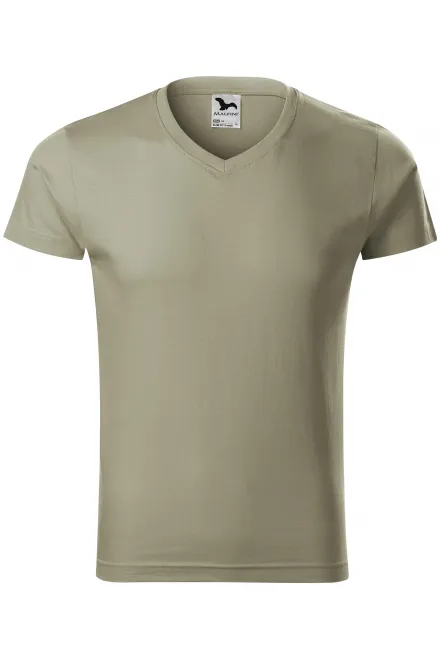 T-shirt attillata da uomo - kaki brillante, S