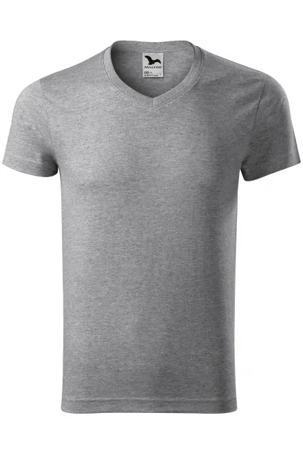 T-shirt attillata da uomo - marmo grigio scuro, S