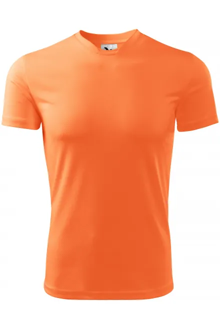 T-shirt con scollo asimmetrico - mandarino al neon, S