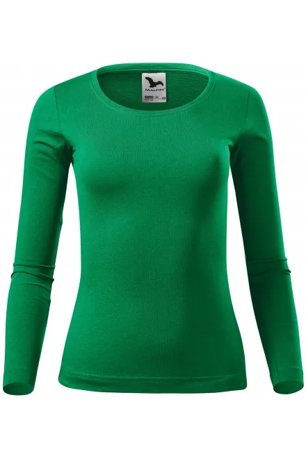 T-shirt da donna a maniche lunghe - erba verde, XS