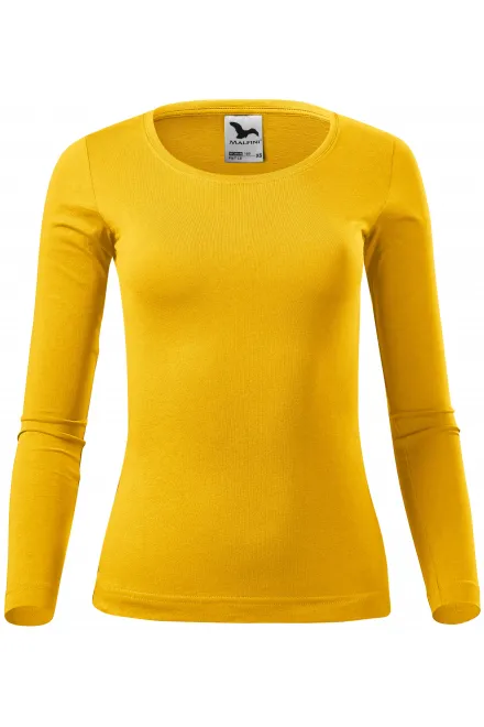 T-shirt da donna a maniche lunghe - giallo, XS