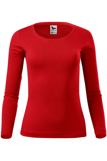 T-shirt da donna a maniche lunghe - rosso, XS