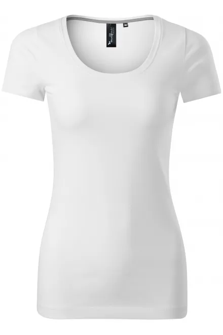 T-shirt da donna con cuciture decorative - bianco, XS