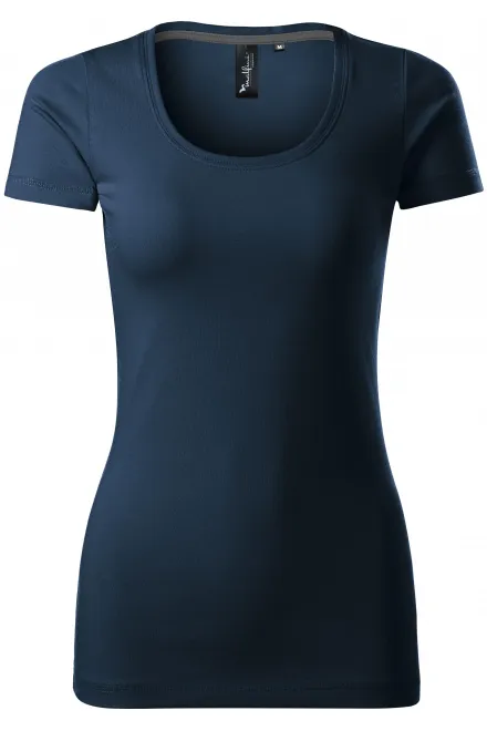 T-shirt da donna con cuciture decorative - blu scuro, XS