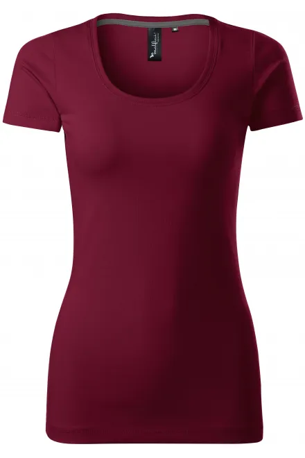 T-shirt da donna con cuciture decorative - garnet, XS