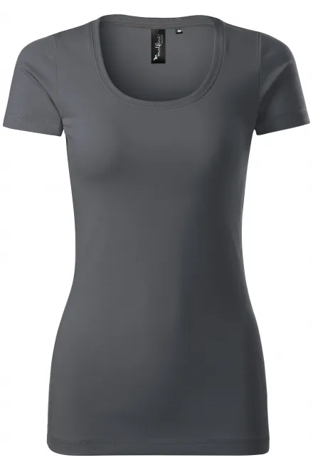 T-shirt da donna con cuciture decorative - grigio chiaro, XS