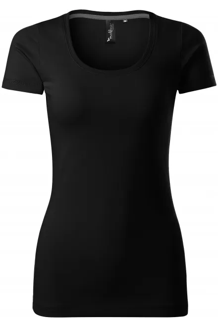 T-shirt da donna con cuciture decorative - nero, XS