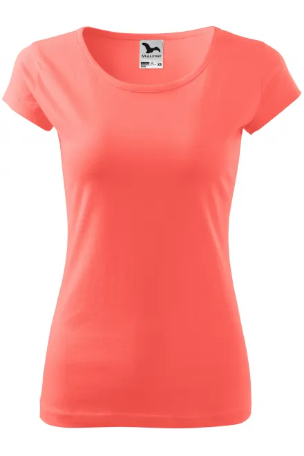 T-shirt da donna con maniche molto corte - corallo, XS