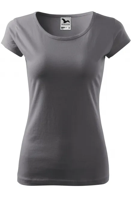 T-shirt da donna con maniche molto corte - grigio acciaio, XS