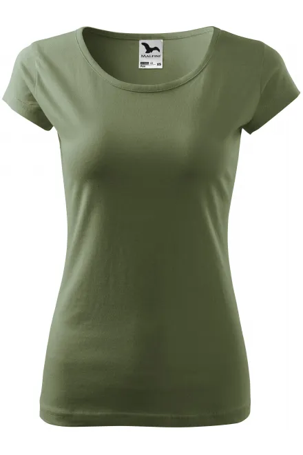 T-shirt da donna con maniche molto corte - khaki, XS