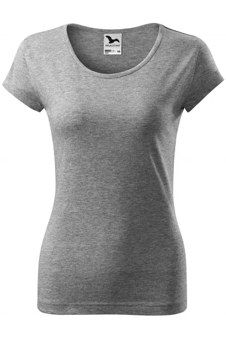 T-shirt da donna con maniche molto corte - marmo grigio scuro, XS
