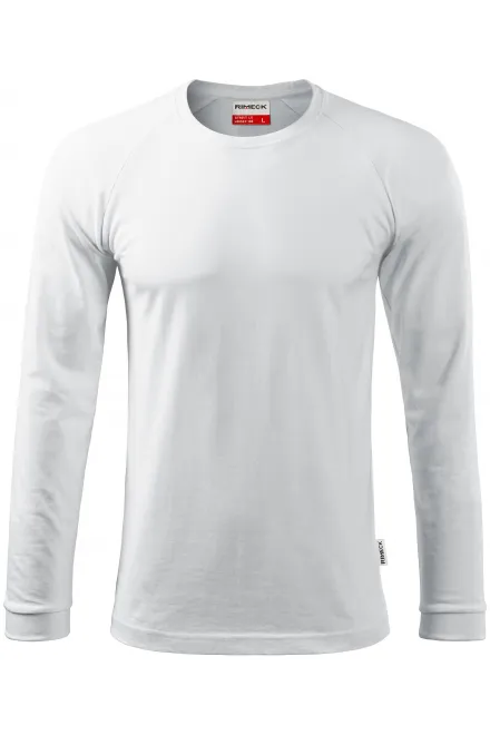 T-shirt da uomo a contrasto con maniche lunghe - bianco, 2XL