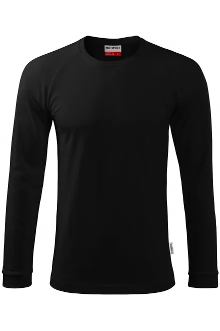 T-shirt da uomo a contrasto con maniche lunghe - nero, 2XL