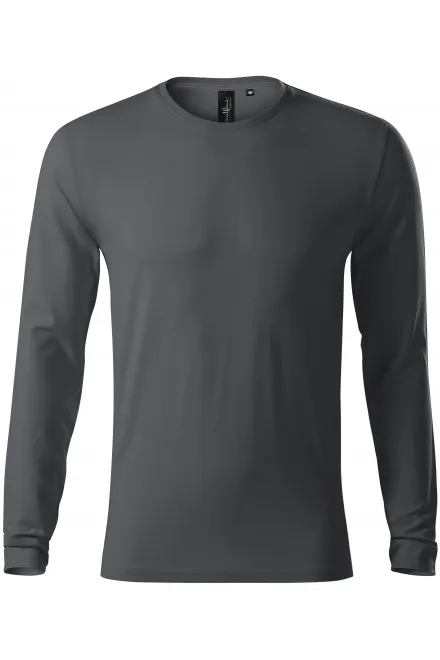 T-shirt da uomo aderente con maniche lunghe - grigio chiaro, L