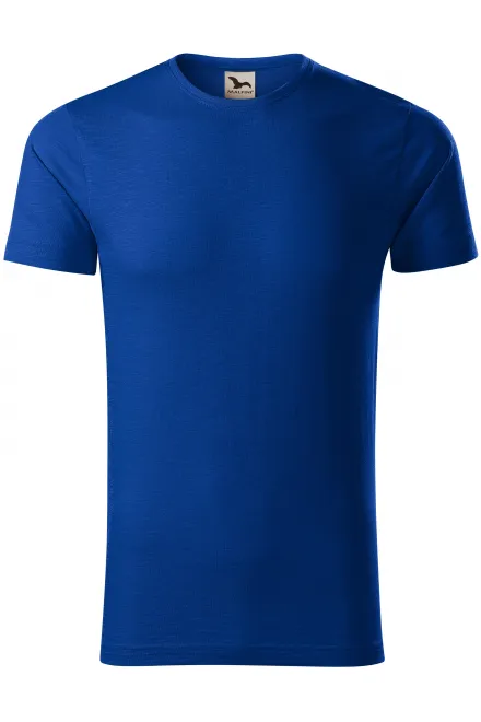 T-shirt da uomo, cotone organico testurizzato - blu reale, L