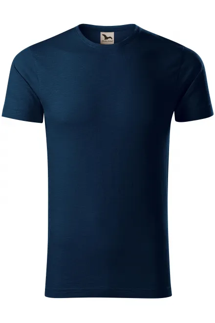 T-shirt da uomo, cotone organico testurizzato - blu scuro, L