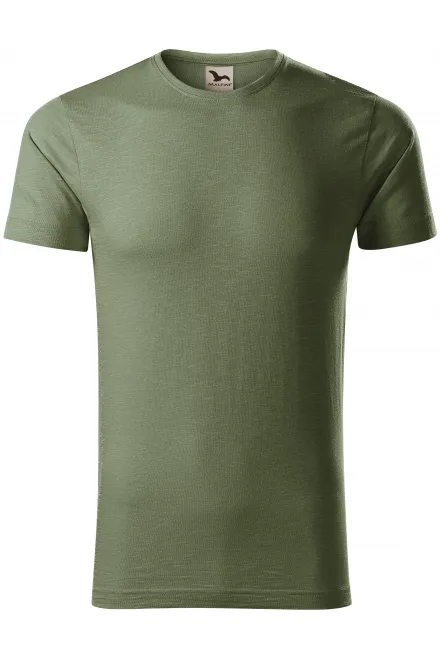 T-shirt da uomo, cotone organico testurizzato - khaki, L