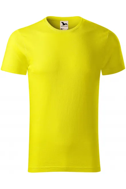 T-shirt da uomo, cotone organico testurizzato - limone giallo, L