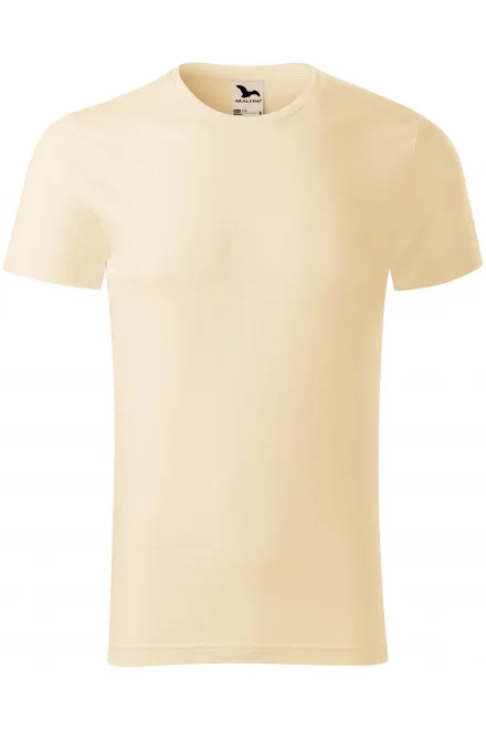 T-shirt da uomo, cotone organico testurizzato - mandorla, L