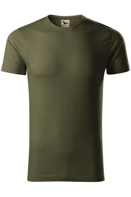 T-shirt da uomo, cotone organico testurizzato - military, L