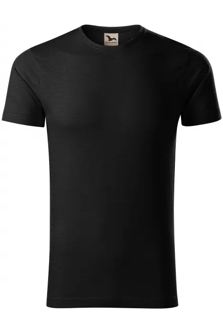 T-shirt da uomo, cotone organico testurizzato - nero, L
