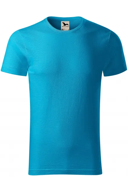 T-shirt da uomo, cotone organico testurizzato - turchese, L