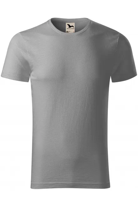 T-shirt da uomo, cotone organico testurizzato - vecchio argento, L