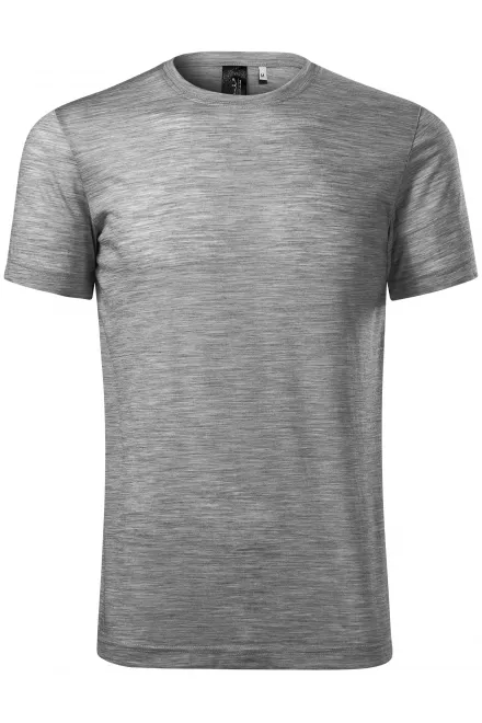 T-shirt da uomo in lana Merino - marmo grigio scuro, 3XL