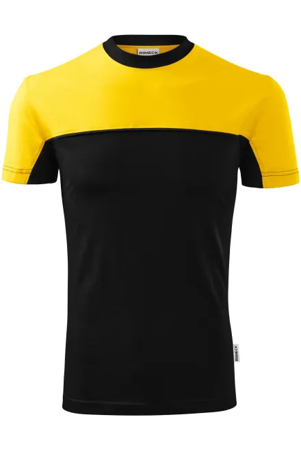 T-shirt in cotone bicolore - giallo, M