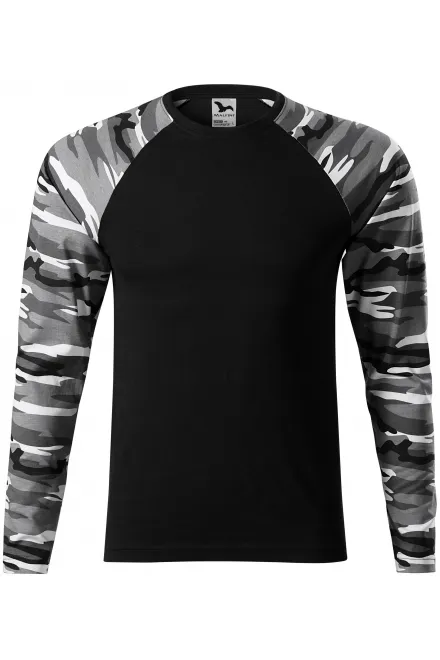 T-shirt mimetica a maniche lunghe - grigio mimetico, M