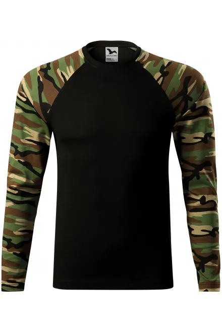 T-shirt mimetica a maniche lunghe - marrone mimetico, M