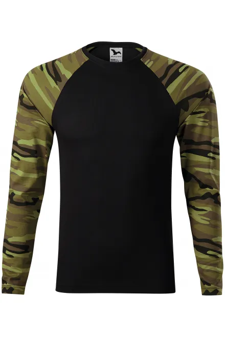 T-shirt mimetica a maniche lunghe - verde mimetico, M