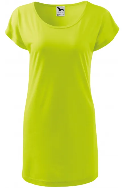T-shirt/vestito lungo da donna - verde lime, L