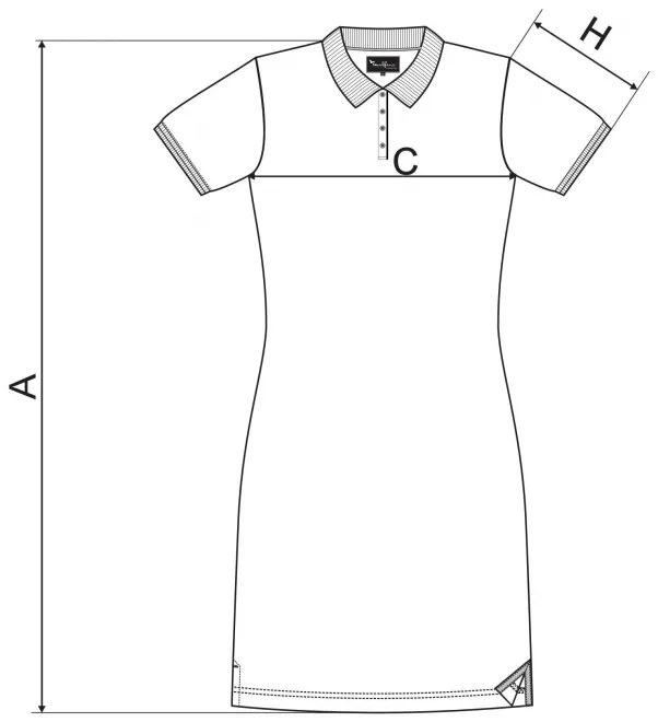 Abito da donna con colletto alzato - tabella delle dimensioni