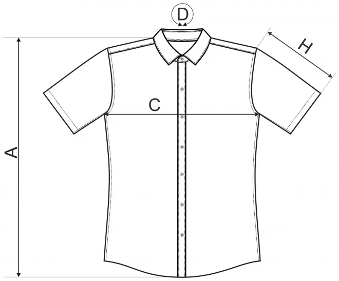 Camicia da uomo - Vestibilità slim - tabella delle dimensioni
