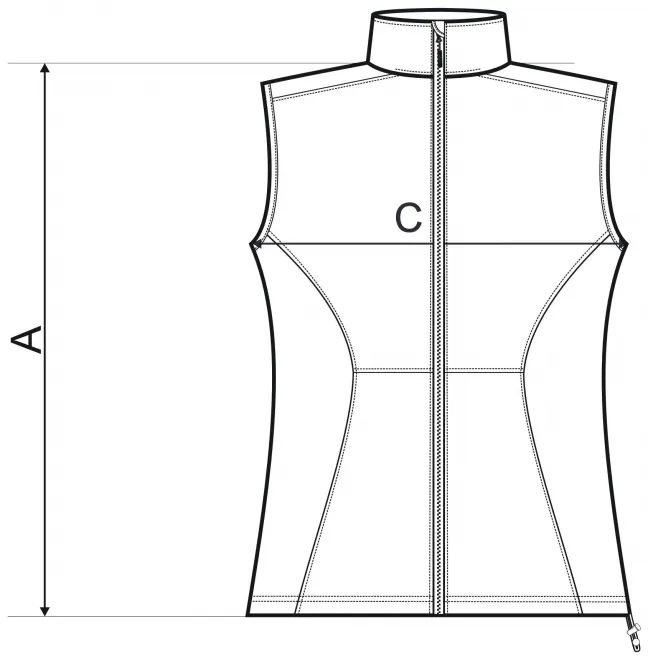 Gilet aderente da donna - tabella delle dimensioni