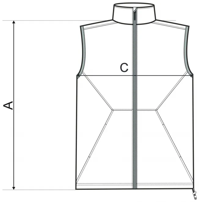 Gilet da uomo - tabella delle dimensioni