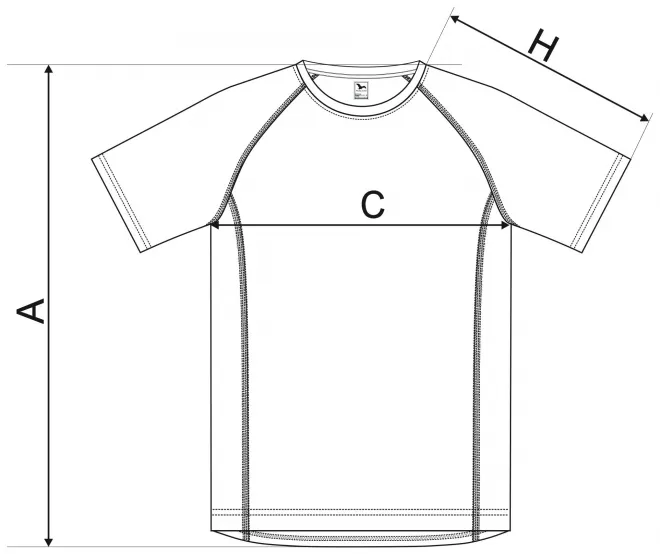Maglietta sportiva da uomo - tabella delle dimensioni