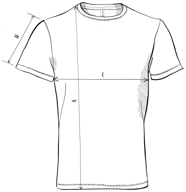 Maglietta sportiva unisex - tabella delle dimensioni