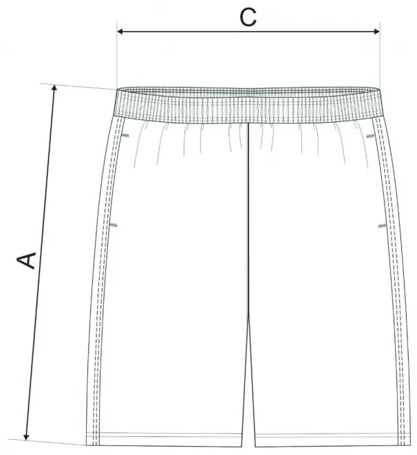 Pantaloncini da uomo - tabella delle dimensioni