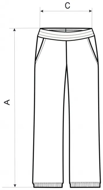 Pantaloni della tuta da donna con tasche - tabella delle dimensioni