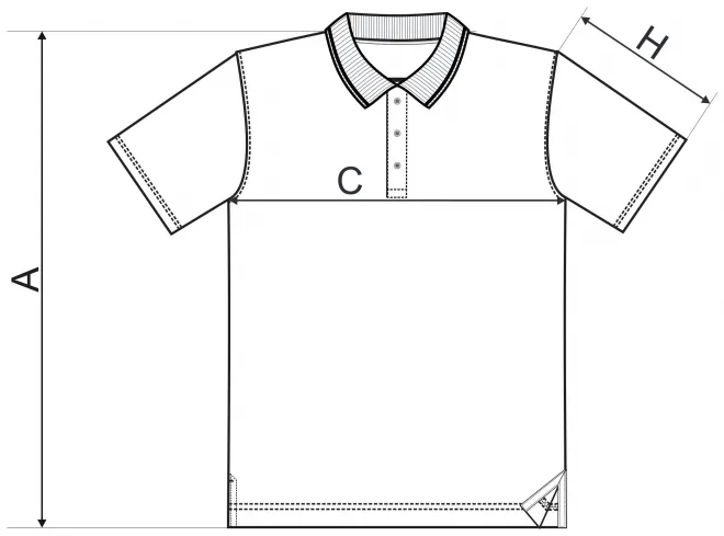 Polo uomo elegante mercerizzata - tabella delle dimensioni