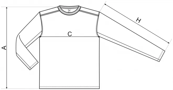 T-Shirt a maniche lunghe - tabella delle dimensioni