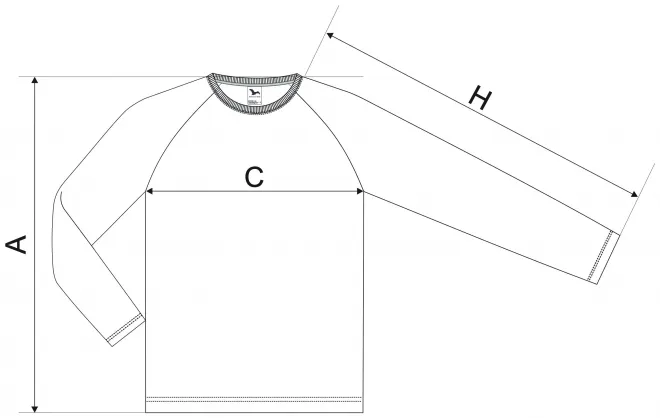 T-shirt mimetica a maniche lunghe - tabella delle dimensioni